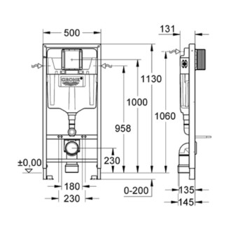 Структура за вграждане, чиния и бутон GROHE SOLIDO 3 Структура за вграждане, чиния и бутон GROHE SOLIDO 3