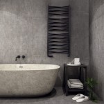 Дизайнерска лира за баня LIANA 540х1205 ЧЕРЕН МАТ