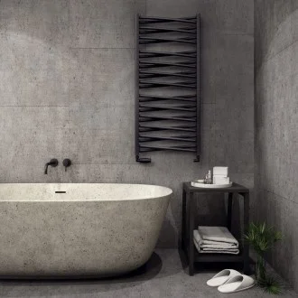 Дизайнерска лира за баня LIANA 540х1205 ЧЕРЕН МАТ