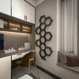 Дизайнерска лира за баня FAVO 718x1213 ЧЕРЕН МАТ