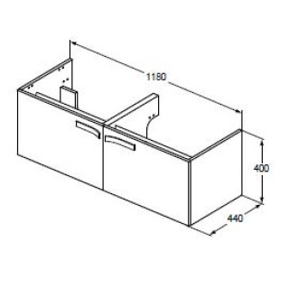 Kонзолен шкаф с мивка Strada 118 см 