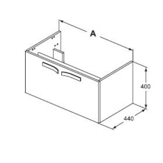 Strada Kонзолен шкаф с мивка 78 см.