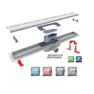 Линеен сифон AQUALINE INOX 60см с плътна решетка Линеен сифон AQUALINE INOX 60см с плътна решетка