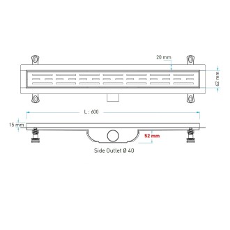 Линеен сифон AQUALINE BLACK 60см ЧЕРЕН МАТ Линеен сифон AQUALINE BLACK 60см ЧЕРЕН МАТ