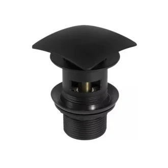 КВАДРАТНО Витло за сифон за мивка Click-Clack ЧЕРЕН МАТ