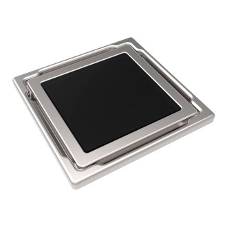 Дизайнерски подов сифон с черно стъкло GLASS BLACK Дизайнерски подов сифон с черно стъкло GLASS BLACK