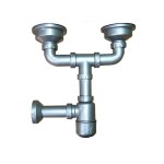 Сифон за двукоритна кухненска мивка