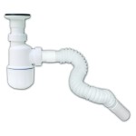 Сифон за мивка - комплект с гофрирана връзка