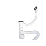 Сифон за мивка - комплект с гофрирана връзка и преливник