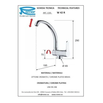 Смесител за кухня WINNER с накланящ се чучур Смесител за кухня WINNER с накланящ се чучур