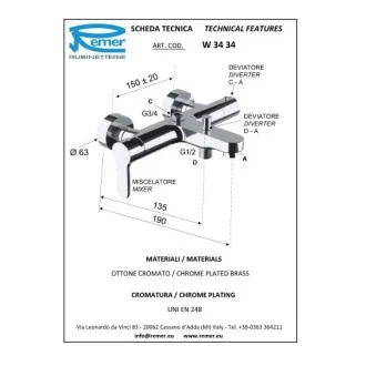 Смесител с душ колона, чучур и подвижен душ WINNER