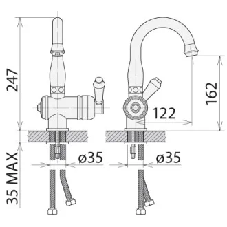 Стоящ кухненски смесител Retro ELEGANT цвят БРОНЗ Стоящ кухненски смесител Retro ELEGANT цвят БРОНЗ