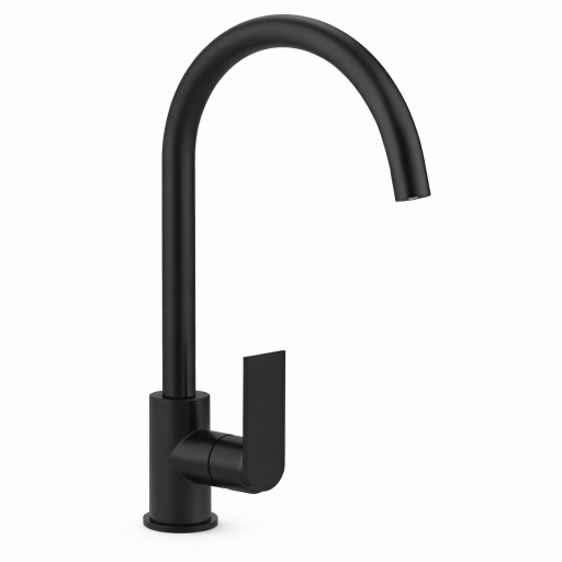 Смесител за кухня и плот Висок Чучур Черен Мат модел FIRMER