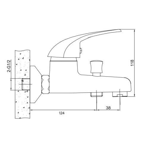 Смесител стенен за вана с подвижен душ Jornada (Смесител за вана и душ Jornada) на цени от 74.99 лв. само в dklux.com