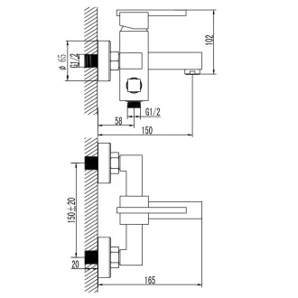 Дизайнерски смесител душ-батерия QUADRO Дизайнерски смесител душ-батерия QUADRO