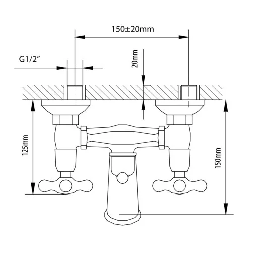 Смесител душ-батерия Retro LUX цвят ХРОМ (Смесител душ батерия Ретро Лукс ХРОМ) на цени от 139.99 лв. само в dklux.com