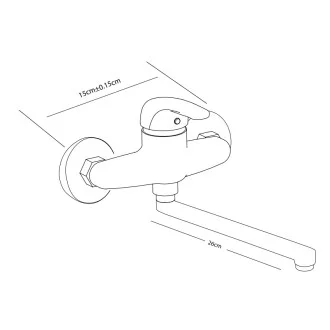 Стенен смесител с подвижен чучур Jornada 22см Стенен смесител с подвижен чучур Jornada 22см