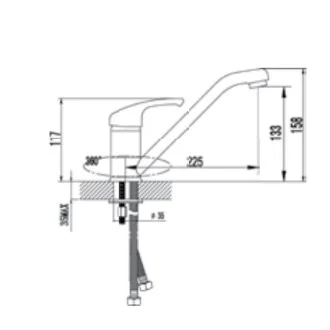 Смесител за кухня Oscar - стоящ с подвижен чучур