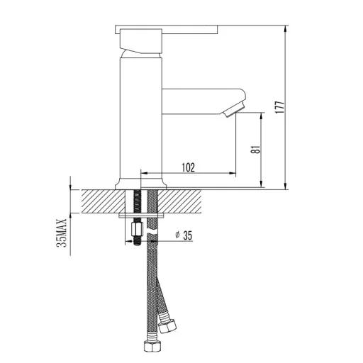 Дизайнерски смесител за умивалник QUADRO (Квадратен смесител, стоящ за умивалник QUADRO) на цени от 129.99 лв. само в dklux.com