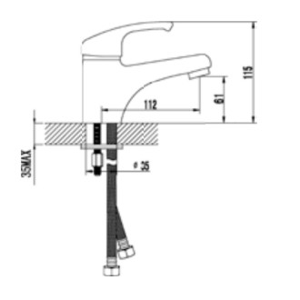 Смесител за умивалник Oscar - стоящ Смесител за умивалник Oscar - стоящ