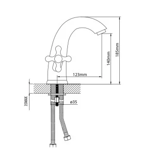 Смесител за умивалник Retro LUX цвят ХРОМ Смесител за умивалник Retro LUX цвят ХРОМ