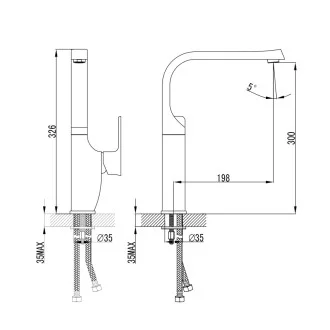 Дизайнерски смесител за кухненска мивка NEXUS