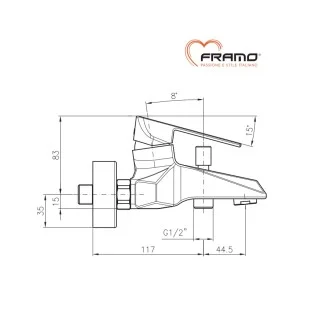 Смесител душ-батерия FRAMO ITALY E100 Смесител душ-батерия FRAMO ITALY E100