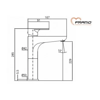 Смесител за мивка за плот FRAMO ITALY A100 висок 220мм Смесител за мивка за плот FRAMO ITALY A100 висок 220мм