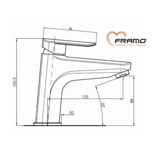 Смесител за умивалник FRAMO ITALY C300 ИЗДЪЛЖЕН