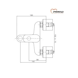 Смесител душ-батерия FRAMO ITALY A100 Смесител душ-батерия FRAMO ITALY A100