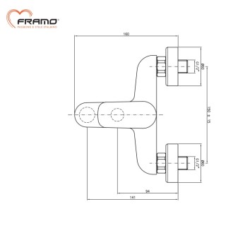 Смесител душ-батерия FRAMO ITALY C300 Смесител душ-батерия FRAMO ITALY C300