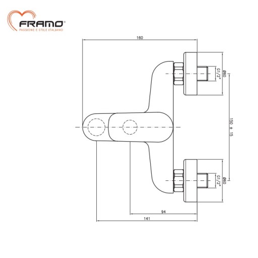 Смесител душ-батерия FRAMO ITALY C300 Смесител душ-батерия FRAMO ITALY C300