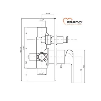 Смесител за вграждане с превключвател FRAMO ITALY A100 Смесител за вграждане с превключвател FRAMO ITALY A100