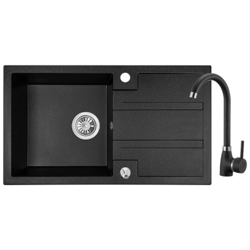 Комплект кухненска мивка и смесител Серия Barbados Black