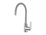 Стоящ смесител за кухня с гъвкава лебедка Elza, Сив