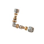 Коляно компресионна връзка Ф16хФ16 двустранна TDM за многослойни тръби