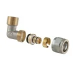 Коляно компресионна връзка Ф20х1/2" Мъжка TDM за многослойни тръби