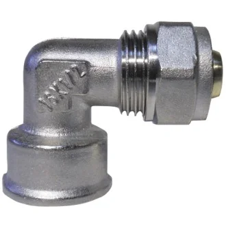 Адаптор ЪГЛОВ за многослойна тръба Ф16х1/2" ЖЕНСКИ