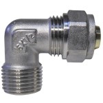 Адаптор ЪГЛОВ за многослойна тръба Ф18х1/2" МЪЖКИ