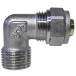 Адаптор ЪГЛОВ за многослойна тръба Ф16х3/4" МЪЖКИ