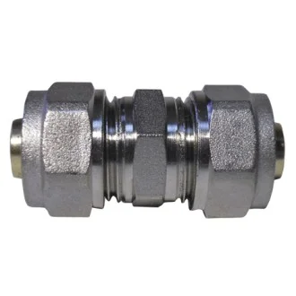 Права връзка ДВОЙНА Ф16хФ16 месинг, разглобяема