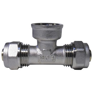 Тройник ЖЕНСКИ Ф16х1/2"хФ16 за Pex-Al-Pex тръби Тройник ЖЕНСКИ Ф16х1/2"хФ16 за Pex-Al-Pex тръби