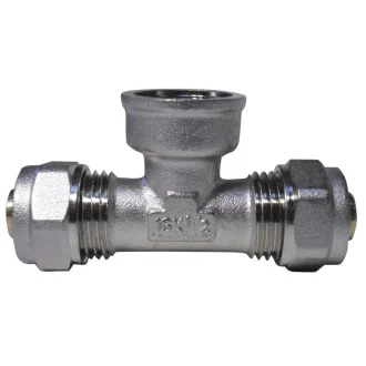 Тройник ЖЕНСКИ Ф16х1/2"хФ16 за Pex-Al-Pex тръби