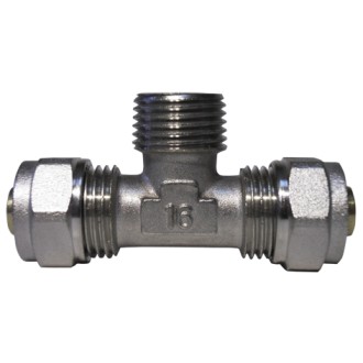 Тройник МЪЖКИ Ф16х1/2"хФ16 за Pex-Al-Pex тръби Тройник МЪЖКИ Ф16х1/2"хФ16 за Pex-Al-Pex тръби
