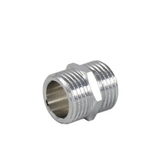 НИПЕЛ 3/8"Мх3/8"М месинг, ХРОМИРАНО ПОКРИТИЕ НИПЕЛ 3/8"Мх3/8"М месинг, ХРОМИРАНО ПОКРИТИЕ