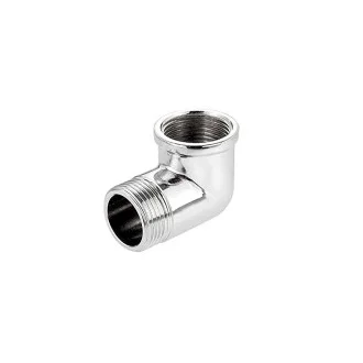 КОЛЯНО НИПЕЛ 3/8"Fх3/8"М месинг, ХРОМИРАНО ПОКРИТИЕ
