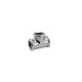 ТРОЙНИК 3/8"Жх3/8"Жх3/8"Ж месинг, ХРОМИРАНО ПОКРИТИЕ