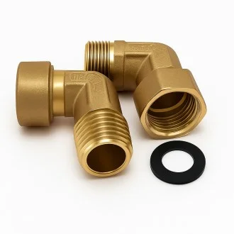 Коляно с Холендрова гайка 1/2"Мх1/2"Ж МЕСИНГ без покритие